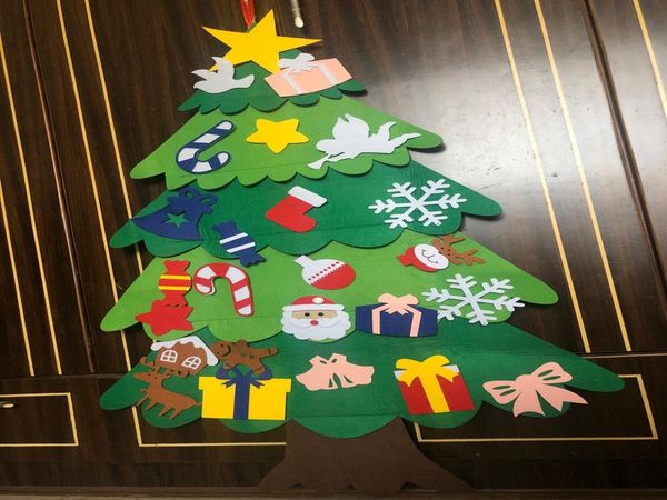 

christmas tree diy handmade felt new year gifts kids toys artificial tree wall hanging ornaments christmas for home decoration wmthah