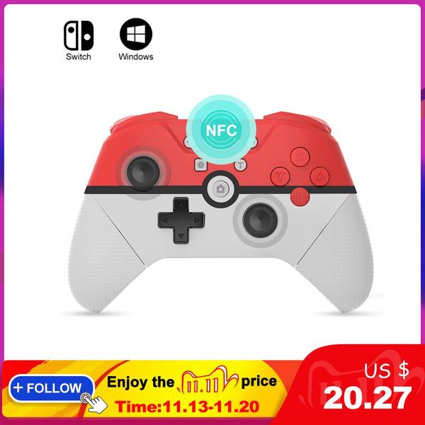 

беспроводной bluetooth gamepad для коммутатора ns pro game controller joystick для switch pro pc с nfc 6-оси