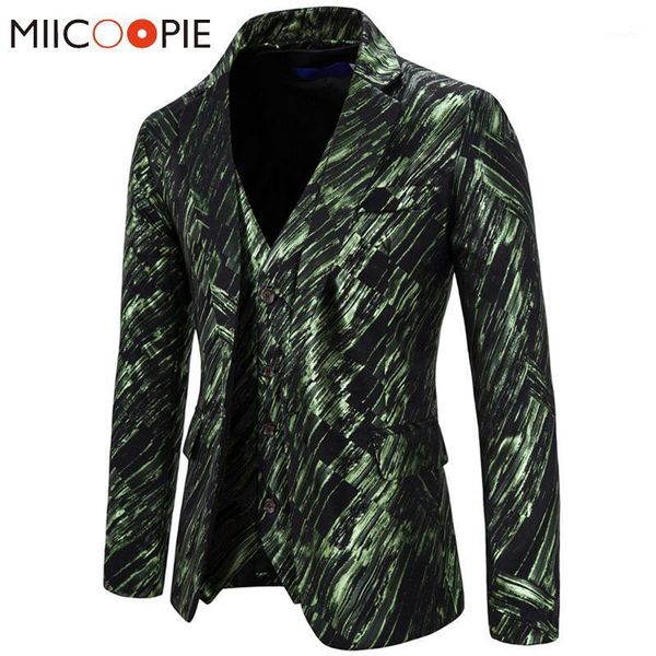 

two-piece blazer and vest fashion suit sets men autumn luxury gold bronzing club weeding business casual suits ropa de hombre1, White;black