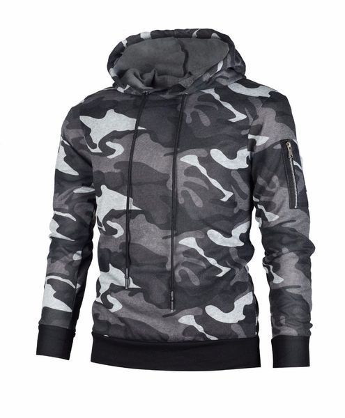 

warm sale of men camouflage casual spring necklace with hoodie, Black