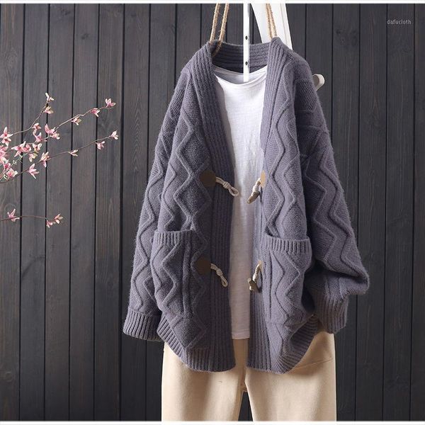 

spring and autumn new sweater cardigan women's loose joker thick coat1, White