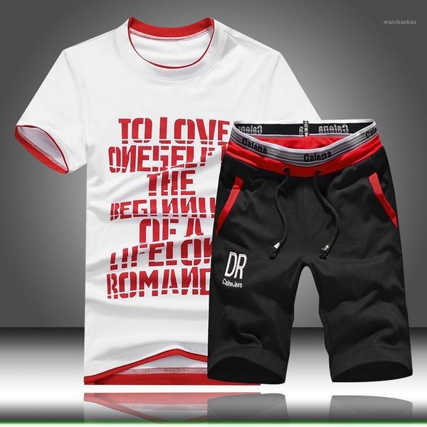 

male 2020 clothing mens fitness tracksuit summer casual men shorts + t shirt pants men's suit 2 pieces sets sportswear1, Gray