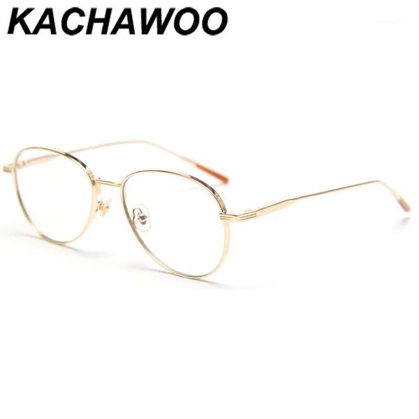 

kachawoo anti blue light glasses frame retro gold silver clear lens optical glasses frame women metal new year gift1, White;black