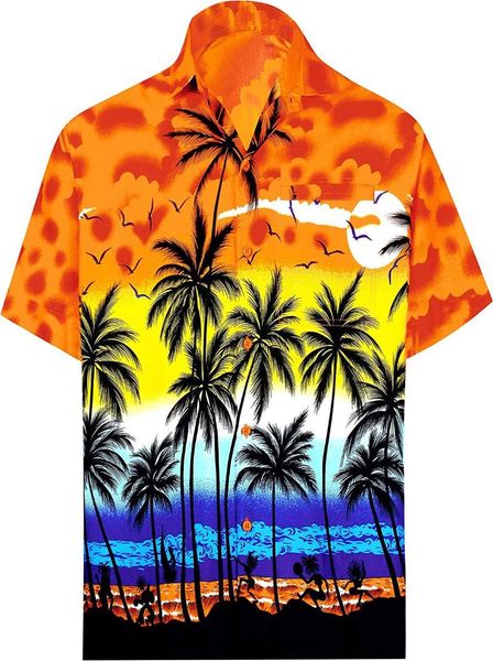 

men shirt hawaiian print christmas 2020 turn-down casual hawaiian streetwear tropical plant shirts beach sunset, White;black