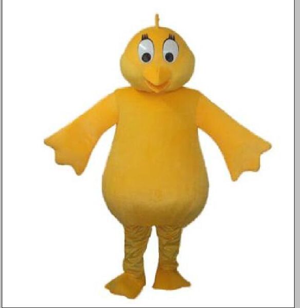 

2019 big belly yellow chicken mascot costume halloween birthday party cartoon apparel, Red;yellow