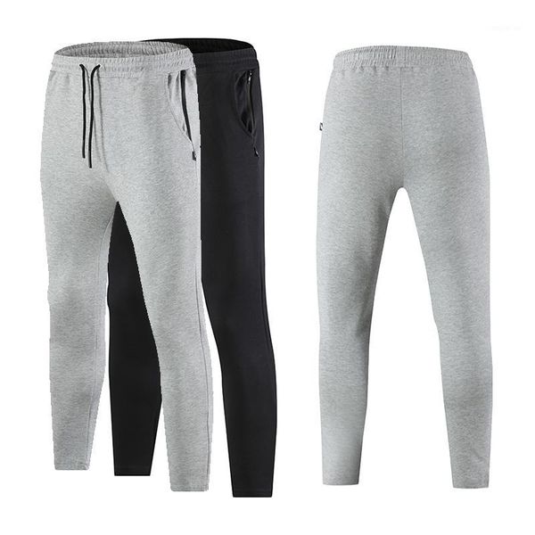 

trousers running man gym zip pockets sports training long pants elastic breathable legging soccer workout jogging pants1, Black;blue