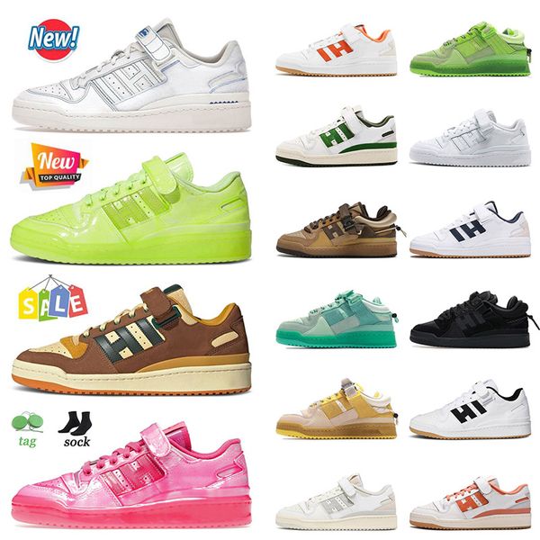

wholesale 2022 bad forum low mens running shoes dipped yellow fluorescent solar pink bunny back to school triple white sneakers trainers 36-