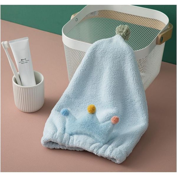 

прекрасная принцесса корона сухой колпачок для волос женщины толстый коралловый бархатный супер абсорбирующий быстрая прекрасная принцесса f