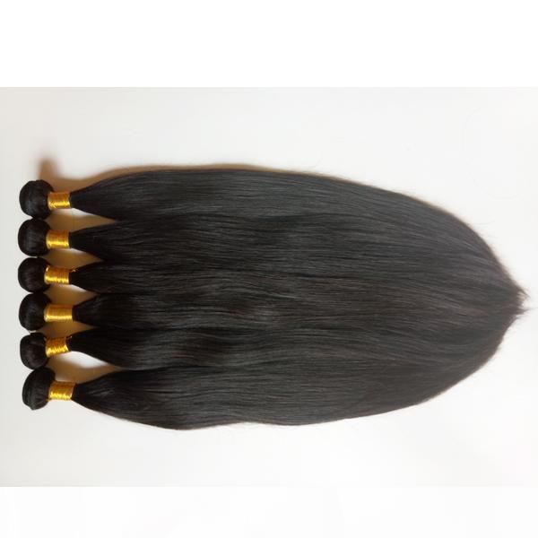 

malaysian brazilian virgin human staright hair extensions unprocessed european indian remy hair weaves 8-30inch wholesale in stock dhgate, Black