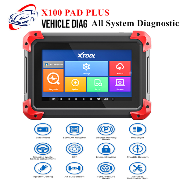 

diagnostic tools xtool x100 pad plus auto all system tool key programmer obd2 scanner epb,dpf,abs,active test,bms,vin wifi/bt
