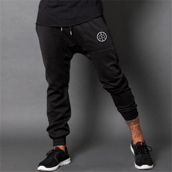 

бренд мужские joggers брюки брюки бодибилдинг спортивные успонатели спортивные спортивные хип-хоп харем брюки фитнес музеты брюки, Black