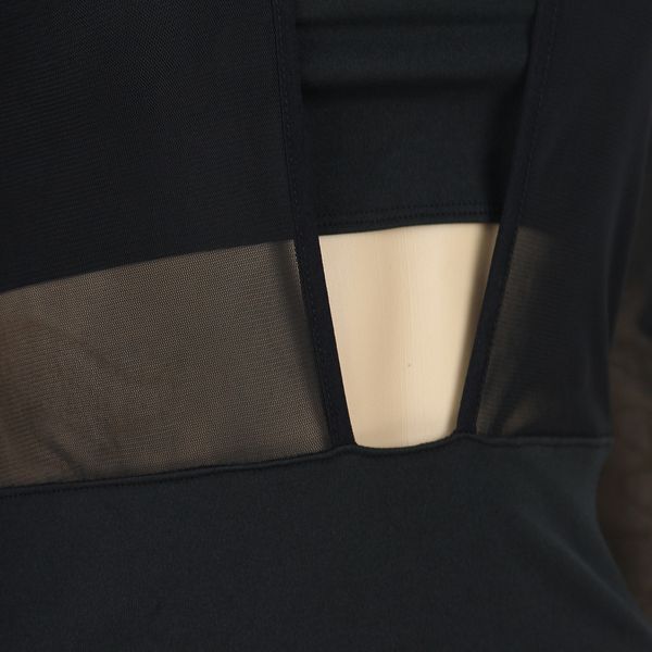 

womens fashion dress6115 black long sleeve mesh stitching perspective dress 9y2av4spdd, Black;gray