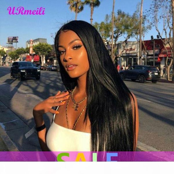 

360 full lace human hair wigs for black women brazilian straight remy human hair wigs perruques de cheveux humains pre plucked 150% density, Black;brown