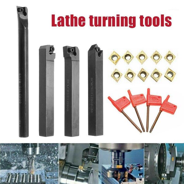

1set 12mm cnc turning tool bar holder with 10pcs ccmt09t304 carbide inserts with 4pcs t15 spanner clh@81