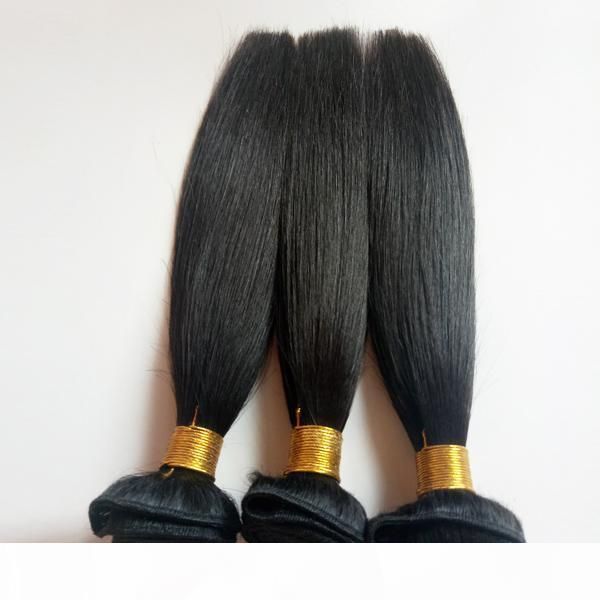 

unprocessed brazilian virgin hair weft full cuticle aligned european virgin hair 8-18inch mink indian remy hair weaves dyeable, Black