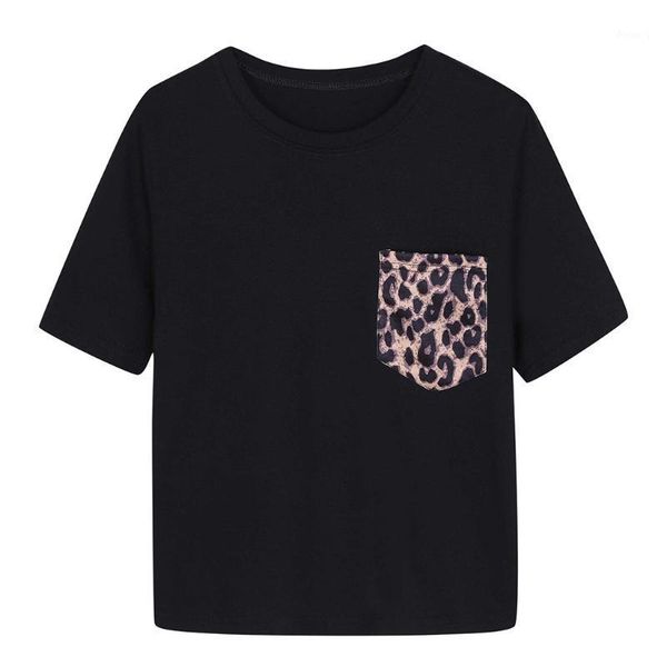 

running jerseys black loose t-shirt women short-sleeved casual summer beach sports leopard pocket stitching tshirt plus size yoga gym tee to, Black;blue