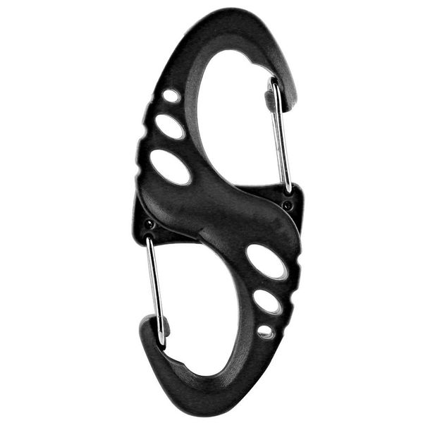 

20pcs outdoor plastic quick release keychain carabiner 8 s shape snap clip mountaineering camping backpack tactical buckle h wmtnzi