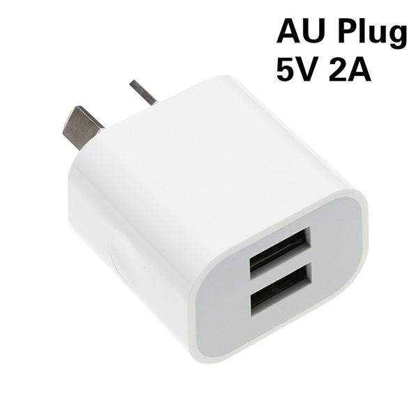 

factory wholesale 5v 2a 2000ma double usb wall cellphone chargers au plug power supply adapter for iphone samsung xiaomi huawei