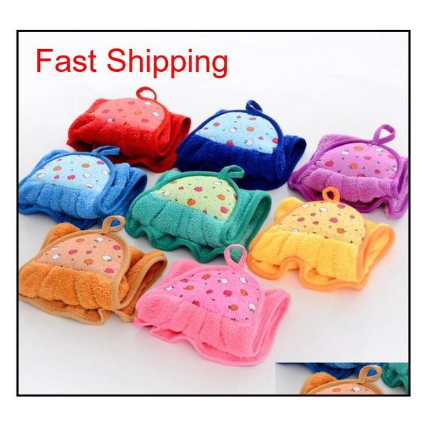 

hand towel hanging kitchen bathroom indoor thick soft cloth wipe towel coral fleece dish cloth cartoon clean towel ac qylllx wphome