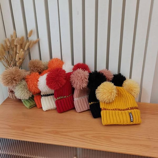 

beanie/skull caps hat woman autumn winter wool ball knitted lovely ear protection and warmth, Blue;gray