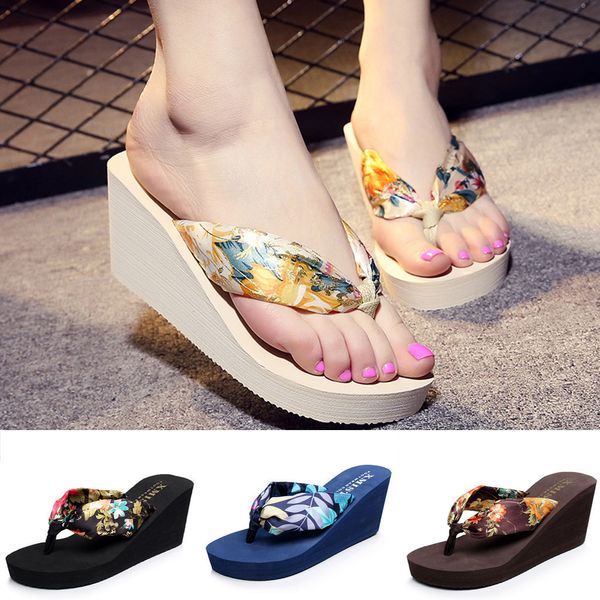 

fashion sandals summer women flip-flops slippers wedge beach anti-slip bosmia shoe post slipper sommerschuhe damen 2019#caa t200327, Black