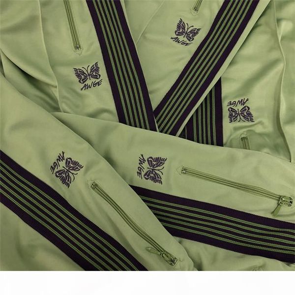 

needles x awge fashion sweatpants asap rocky butterfly embroidered side stripe men women long pants drawstring pants high street, Black