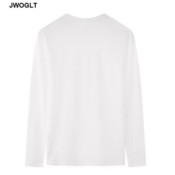 Autunno Mens T-Shirt Coreano Casual 100% Cotone Colori Solidi Soft Basic Manica Lunga Nero Giallo Bianco Tee Shirt 5XL Supera i t 201203