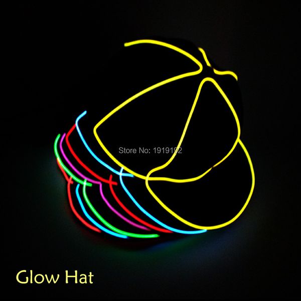 Acessórios de fantasia Atacado chapéu brilhante LED Roupas Neon Jazz Hat El Cap Frio Light Festival Festival Dance para Decoração de Casamento