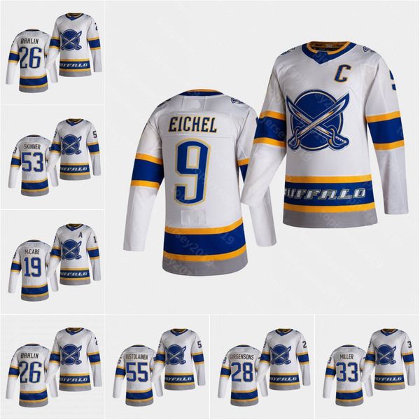 

jeff skinner buffalo sabres men's 2021 reverse retro jersey jack eichel taylor hall olofsson kyle okposo ristolainen johansson rasmus d, Black