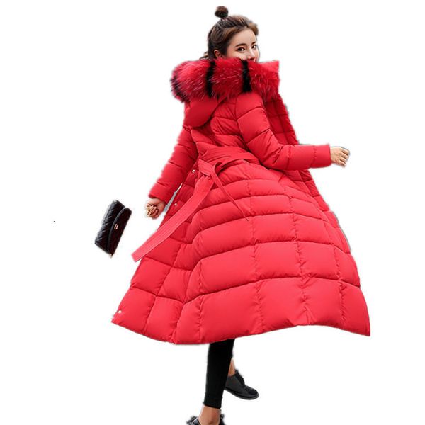 

2021 new new winter over-the-knee jacket hoodie ladies quilted coat with long thin collar fit h00200, Black
