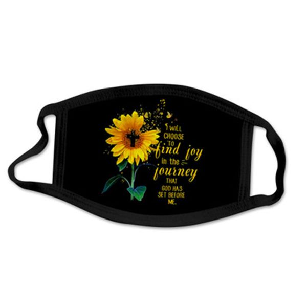 

3d cotton sunflower face digital printing mask designer fashion mouth masks dustproof anti-haze washable and b