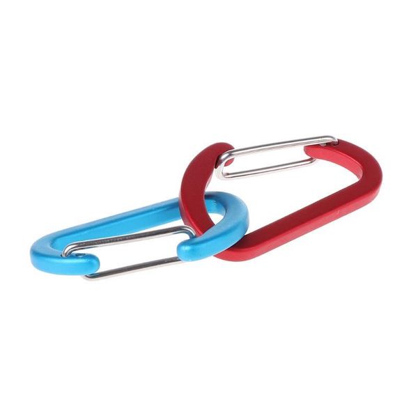 

2pcs d shape fast hang mini buckle hook clip aluminum camping carabiner keychai jllfmd