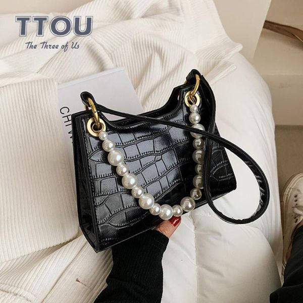 

2021 spring new high-quality pu leather shoulder bags for women's designer mini pearl handbag chain crossbody messenger bag