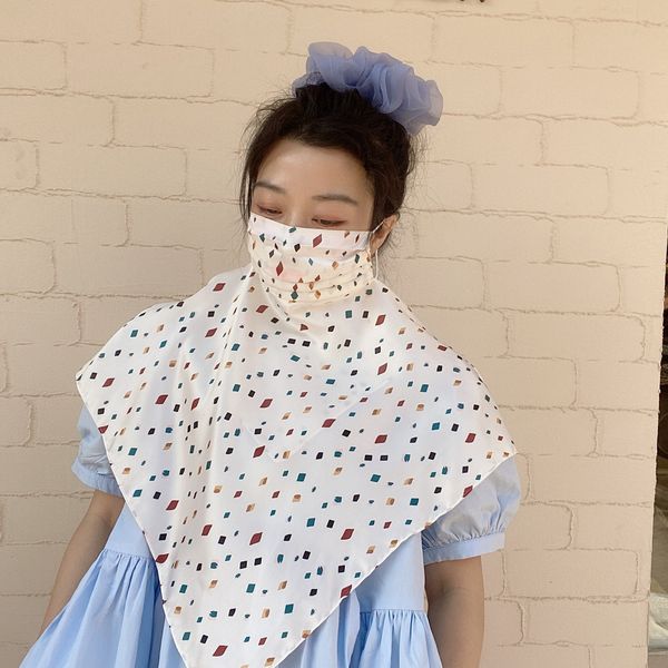 

summer sunscreen mask women's thin and breathable summer anti ultraviolet mouth and neck protection mask sunshade full face veil klwe