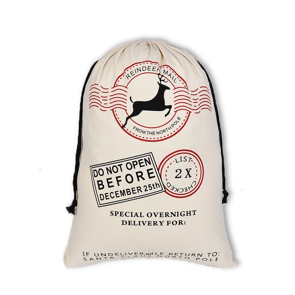 

heavy gift 40 organic sacks style large christmas canvas drawstring bag with reindeers santa party claus sack bagsctal