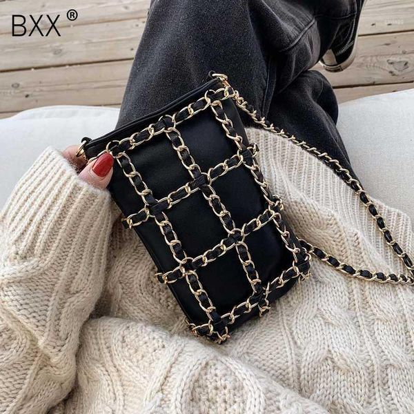 

shoulder bags [bxx] small chain pu leather crossbody for women 2021 spring all-match messenger bag female fashion handbags hj9741