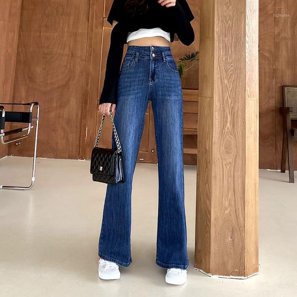 

women jeans for women fashion 2020 straight loose boyfriend high waist stretch casual wide leg jean female denim pants wj1991, Blue