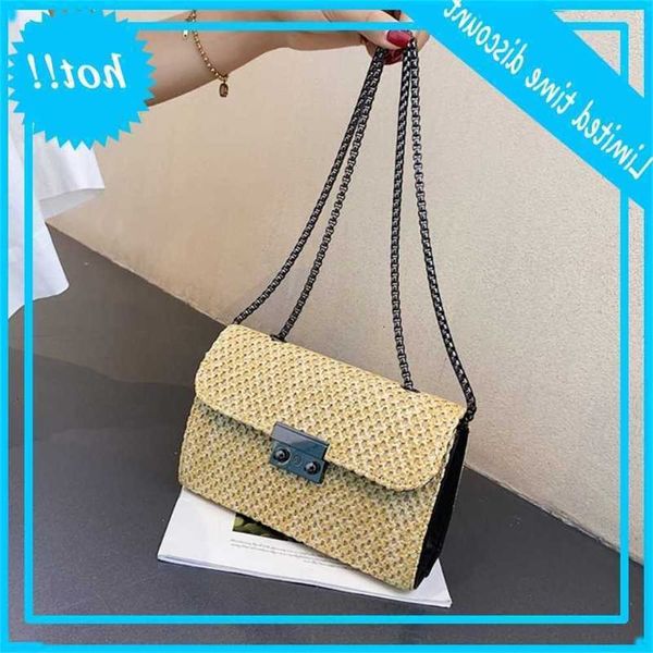 

women summer rotan handbag shoulder lady crossbody stroh stroke messenger satchel purse