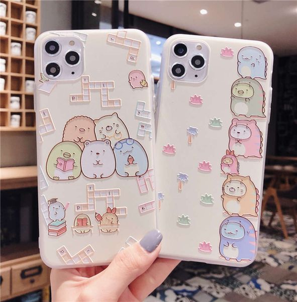 

sumikko gulashi vip's tpu back cover relief, japane cartoon protection, suitable for vip 11 pro max 8 7 plus x xr xs max