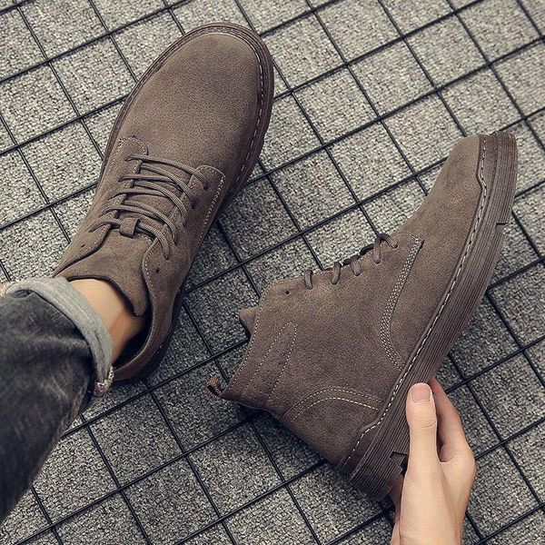 

boots shoes winter footwear round toe boots-women mid calf low 2020 rock autumn mid-calf rubber slip-on lace-up flock, Black