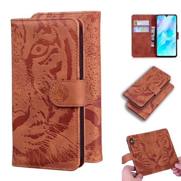 

for huawei p30 lite nova 4e tiger embossing pattern horizontal flip leather case with holder card slots wallet