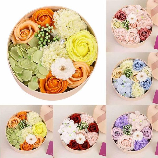 

decorative flowers & wreaths valentine's day diy soap flower gift rose box bouquet wedding festival home decorations #4d111