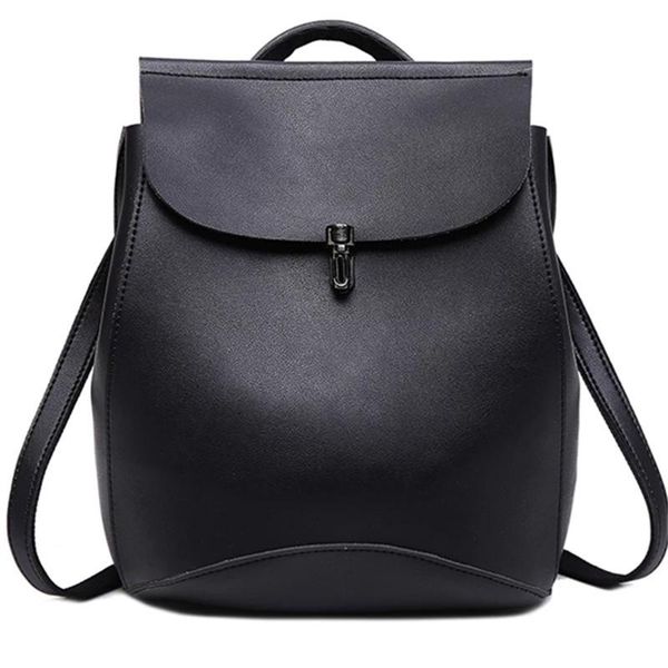 

backpack style discvry multifunction vintage women backpacks black travel rucksack pu leahter ladies shoulder simple school bags