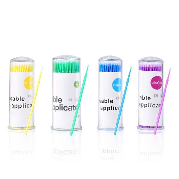 

100pcs/pack disposable makeup swab micro brushes grafting eyelash cotton swabs individual dental applicator stick tool