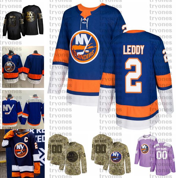 

2021 customize #2 nick leddy new york islanders jerseys golden edition camo veterans day fights cancer custom stitched hockey jerseys, Black;red