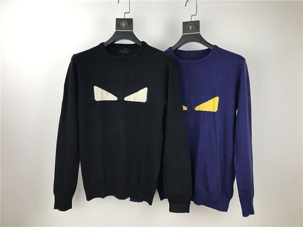 

2021 новое прибытие высочайшее качество мужская одежда f дизайнерские глаза свитера с длинным рукавом размер -2xl # 9863, White;black