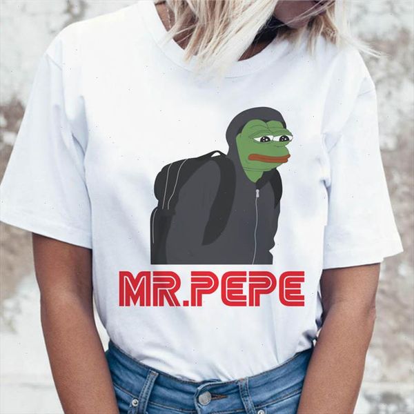 

mr.pepe mr robot t shirt women t shirt harajuku ulzzang tees female for clothing graphic tshirt funny korean, White