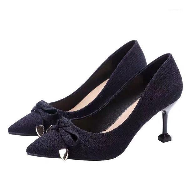 

marlisasa women fashion black pointed toe slip on bow tie high heel shoes ladies classic office heels zapatos de mujer h61041