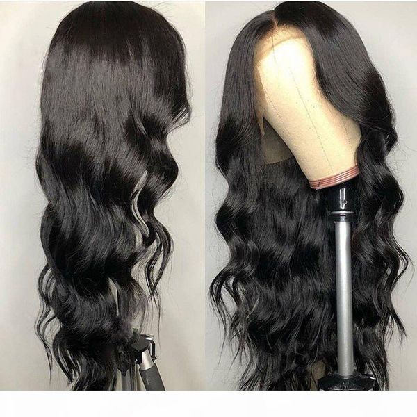 

wavy lace front human hair wig with baby hair body wave glueless peruvian full lace wigs for women natural hairline 360 lace frontal, Black
