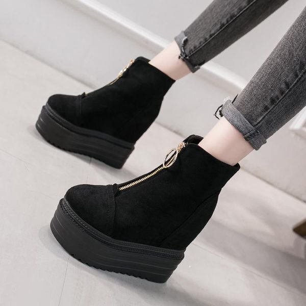 

charm2021 high 13cm high heeled cotton padded boots for women, Black